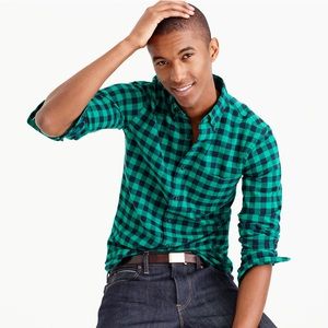 J. Crew | Men Slim Fit Green Check Buffalo Oxford